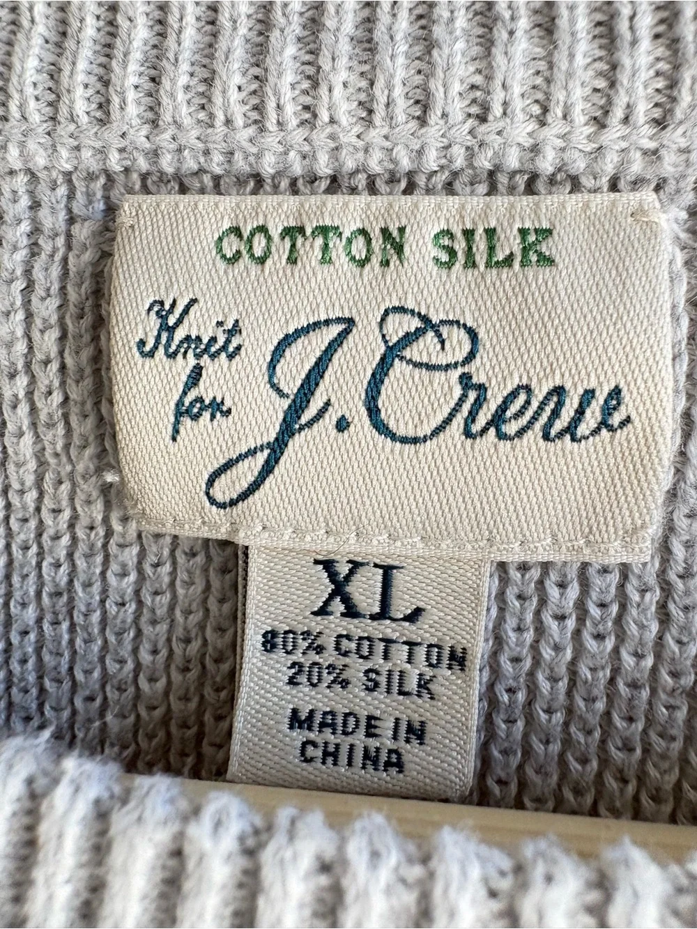 J. Crew Cotton Silk Men's Heather Gray Crewneck Sweater